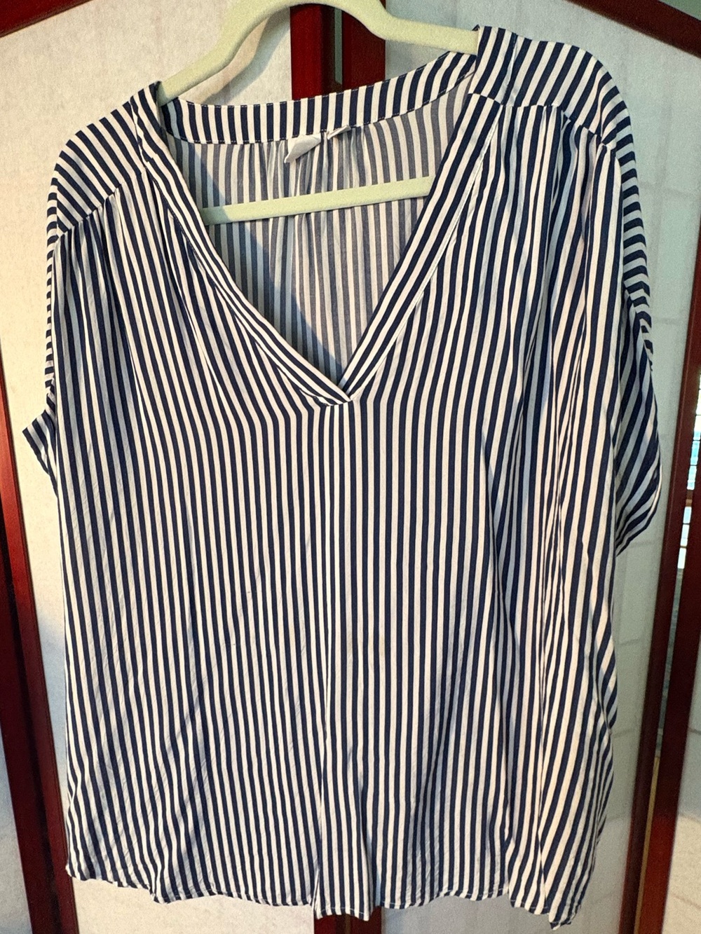 Women's GAP Navy Stripe V-Neck Top